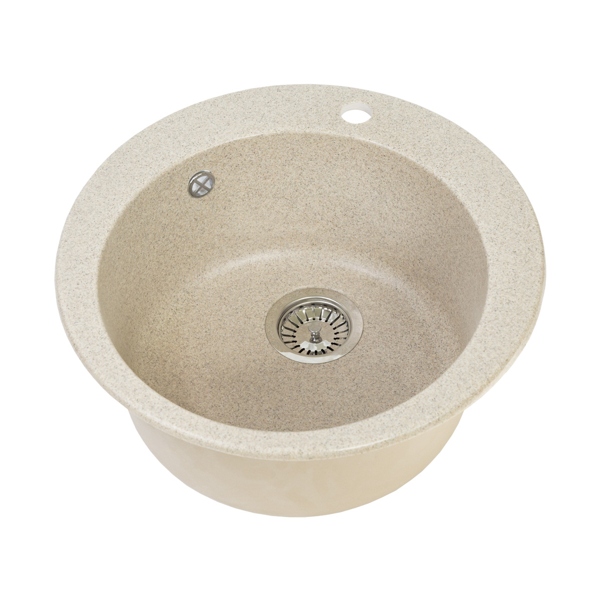 Мойка для кухни врезная искуств. камень gs-05-328 d-510 мм бежевая "granstones"