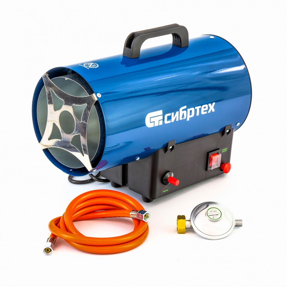 Газовая тепловая пушка СТГ-10, 10 кВт, 300 м3/ч, пропан-бутан Сибртех (96451)