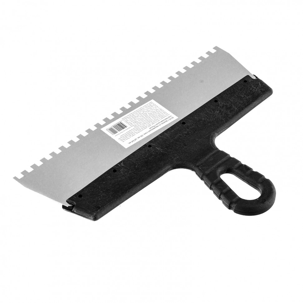 Шпатель из нержавеющей стали, 300 мм, зуб 6 х 6 мм, пластмассовая ручка Sparta (85140)