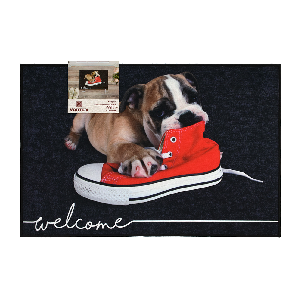 Коврик влаговпитывающий "velur" 40*60 см "щенок" (1/15) "vortex" 24238