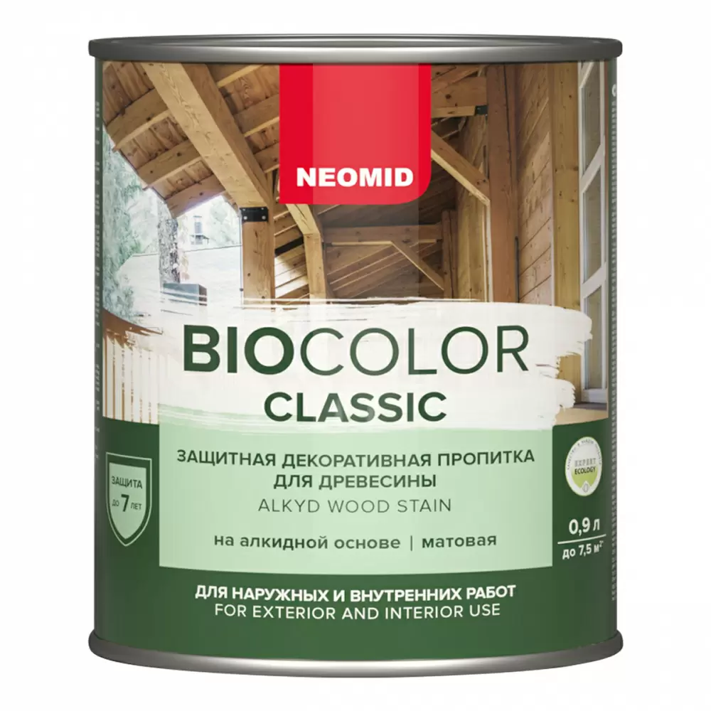 NEOMID BIO COLOR CLASSIC защитная декоративная пропитка на алкидной основе, орегон (0,9л)