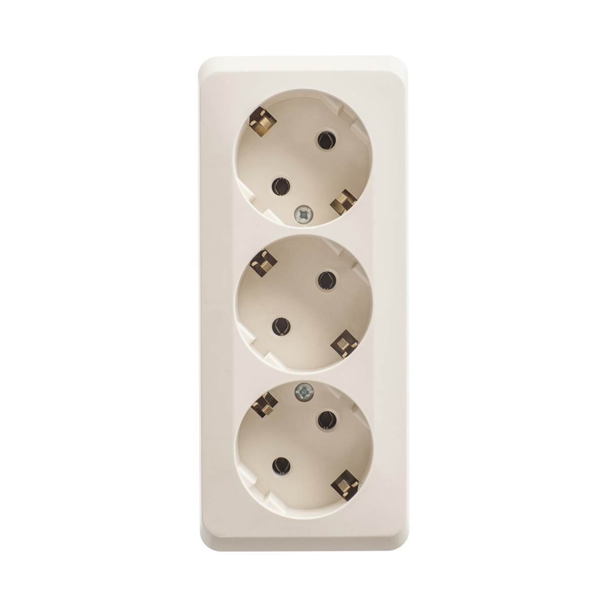 Розетка открыт. уст. "этюд" 3-х местн. с заземл. 16а, кремовый (1/9/72) "schneider"