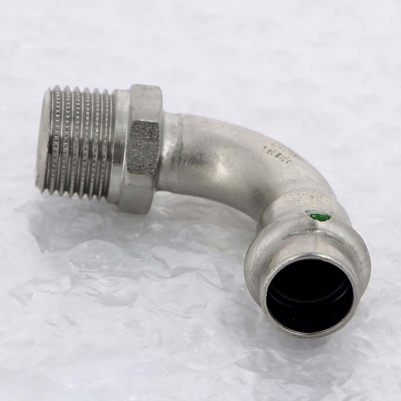 Угол пресс-Н 15x1/2" нержавеющая сталь Sanpress Inox VIEGA