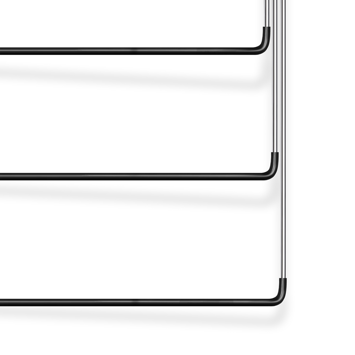 Вешалка-качели для брюк 3-х уровневая с противоскольз. покрытием, черная (1/30) "valiant" bh-s3