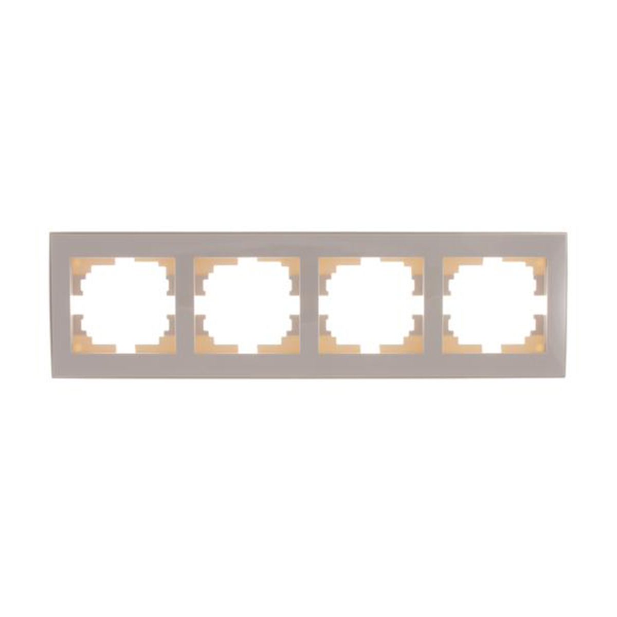 Рамка "rain" 4-х местн. горизонтальная, кремовый (1/10/120) "lezard" 703-0303-149