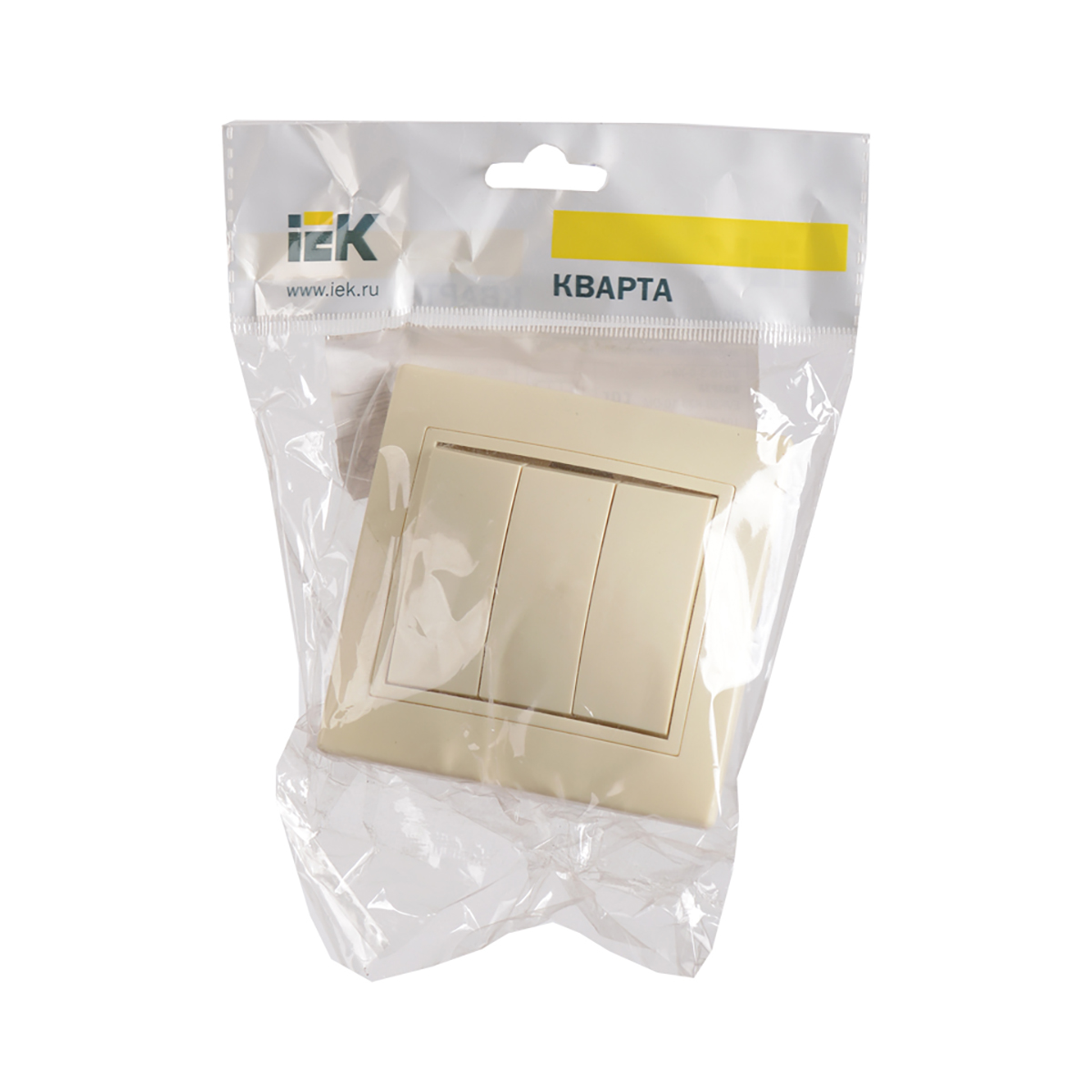 Выключатель "кварта" 3-х кл. вс10-3-0-ккм, 10а, кремовый (1/10/200) "iek"