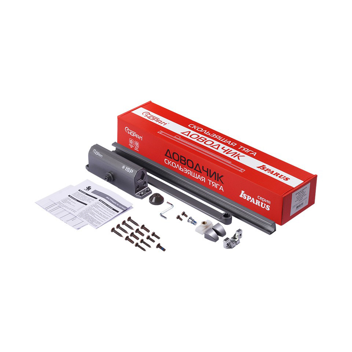 Доводчик дверной  430 isparus slider графит (масса двери 40-100 кг) (1/10) "нора-м"