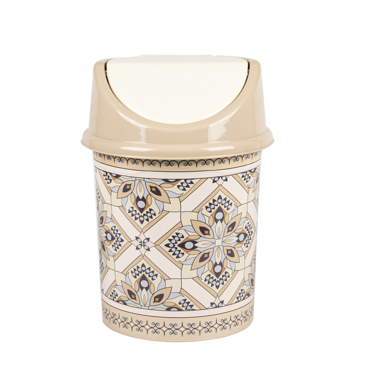 Ведро для мусора  8 л с плавающей крышкой (мозаика) (1/9) "виолет"