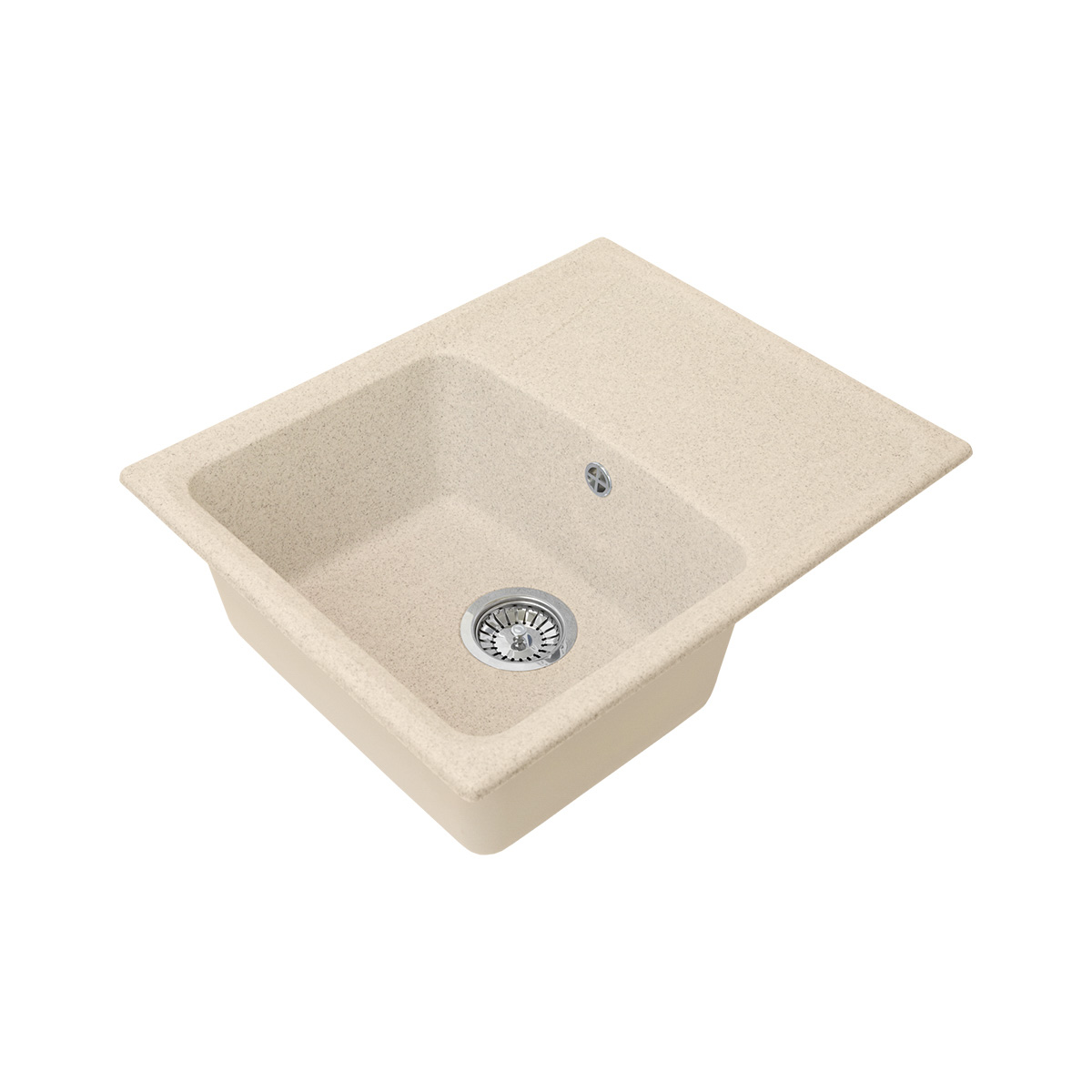 Мойка для кухни врезная искуств. камень gs-17k-328 с крылом 605*490 мм бежевая "granstones"