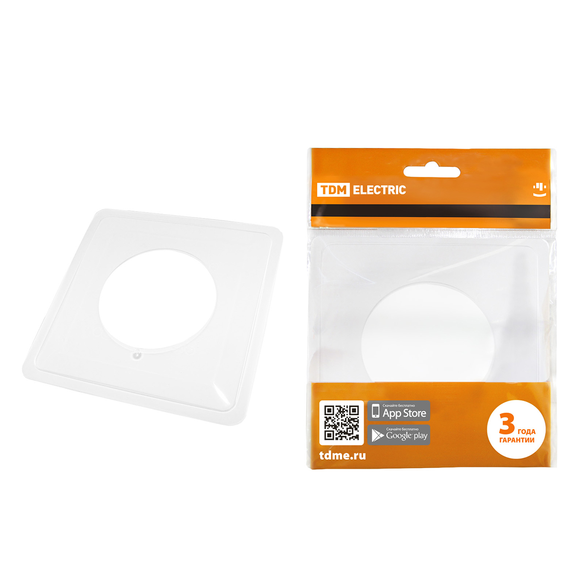 Рамка защитная для выключ./розеток одноместная 130*130 мм, прозрачная (1/100) tdm sq1822-0001