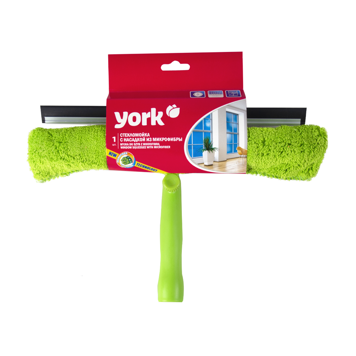 Стерка для стекол с насадкой из микрофибры (1/24) "york"