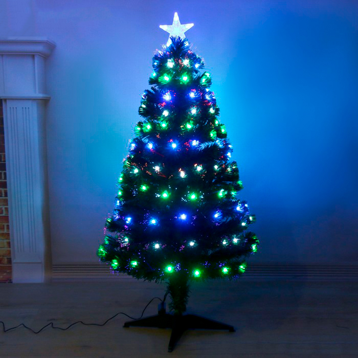 Ель декор. фиброоптич. t1000v12-120  120 см, 125 веток (зеленая) "зимнее волшебство" 2338602