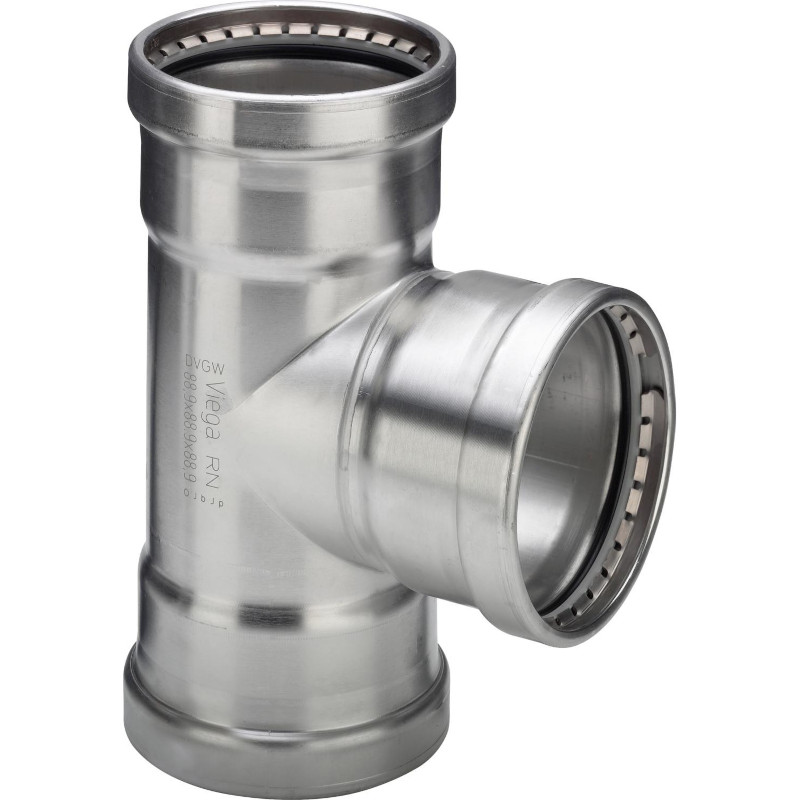 Тройник пресс 108x89x108 нержавеющая сталь Sanpress Inox VIEGA