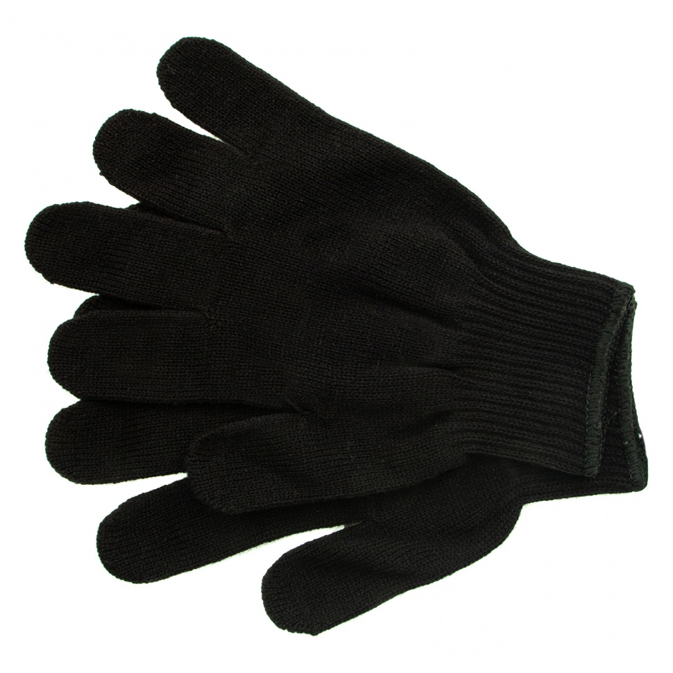 Перчатки трикотажные, акрил, черный, оверлок Сибртех (68651)