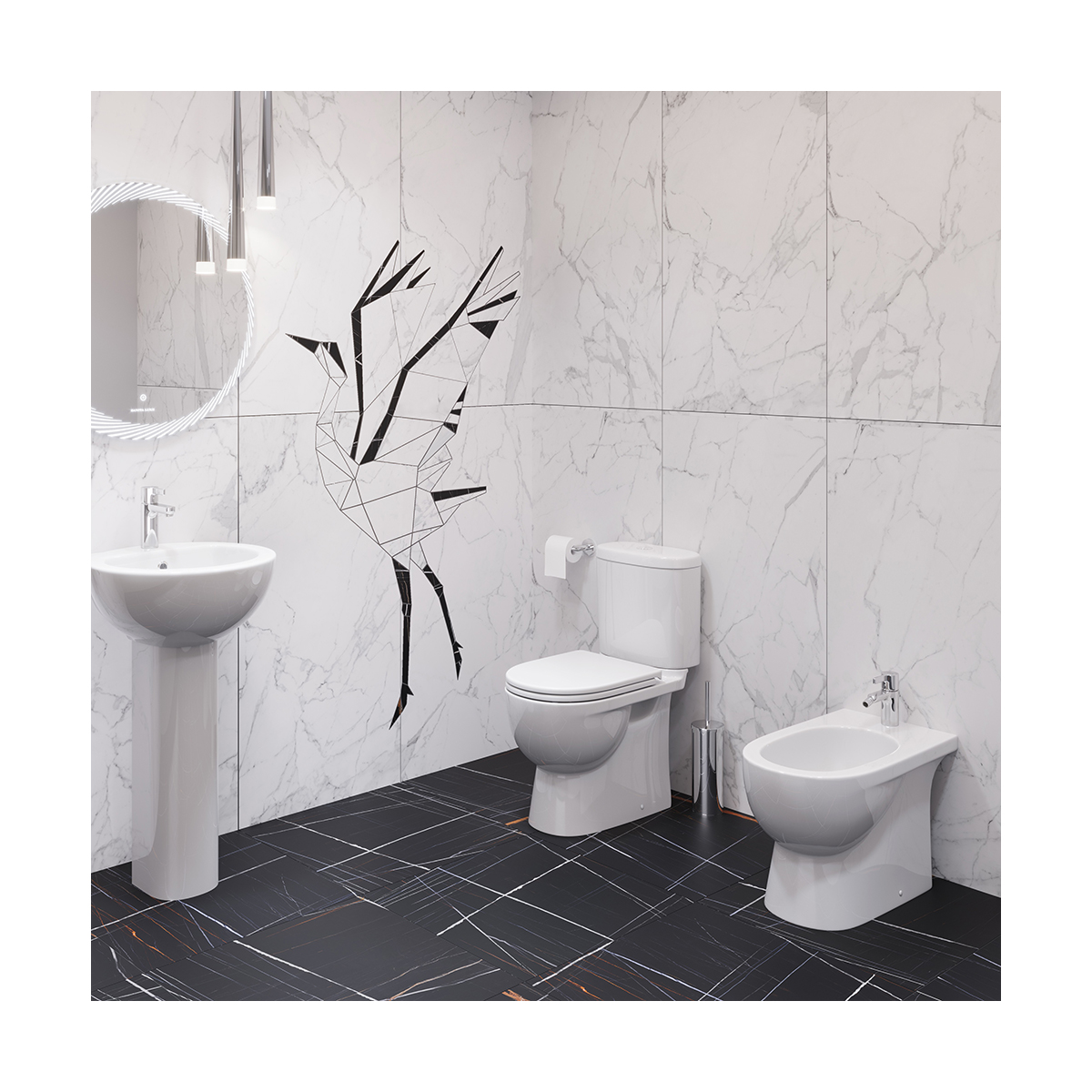 Унитаз напольный "art" белый "sanita luxe"  wc.cc/art/2-dm/wht.g/s1