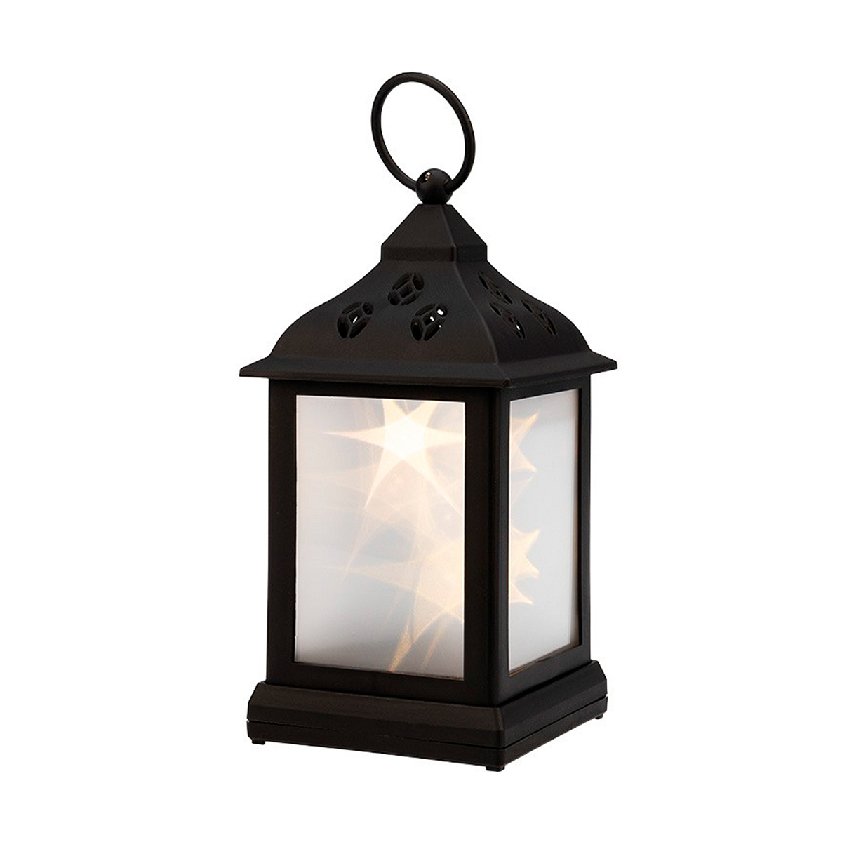 Фонарь декор. 11*11*22,5 см, черный, теплый белый мерцающий свет (1/12) "neon-night" 513-065