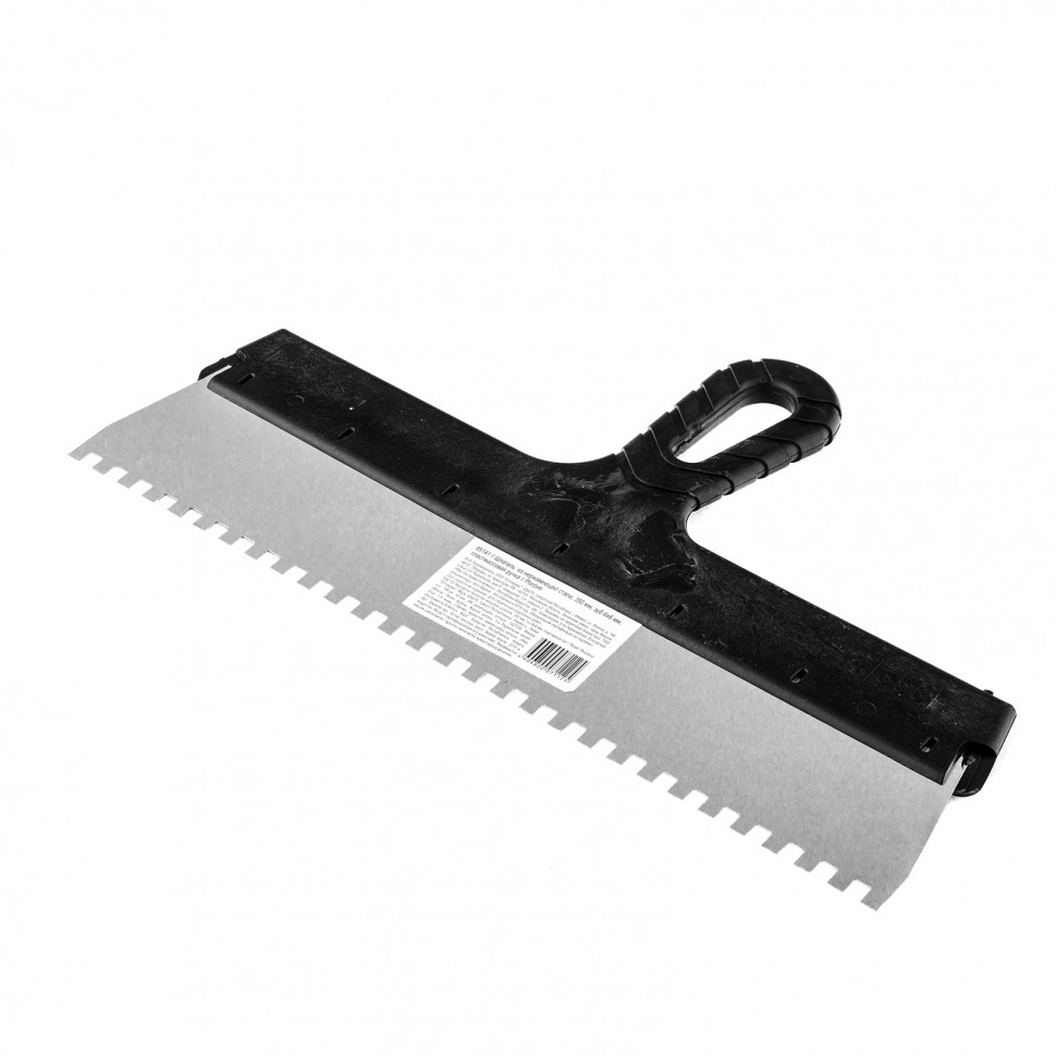 Шпатель  из нержавеющей стали, 350 мм, зуб 6 х 6 мм, пластмассовая ручка Sparta (85141)