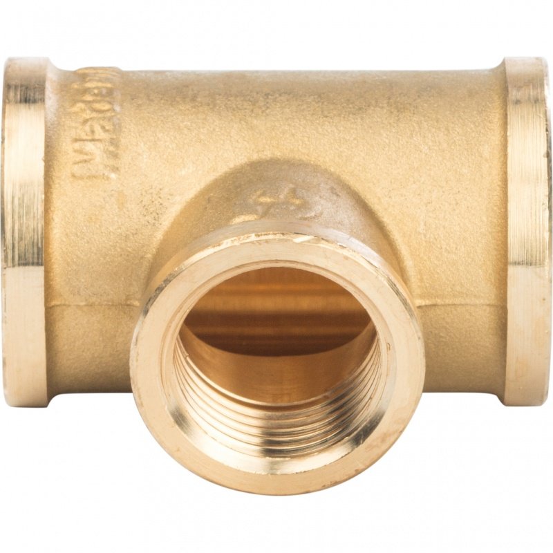 Тройник резьбовой переходной ВР 3/4" x 1/2" x 3/4" латунь STOUT