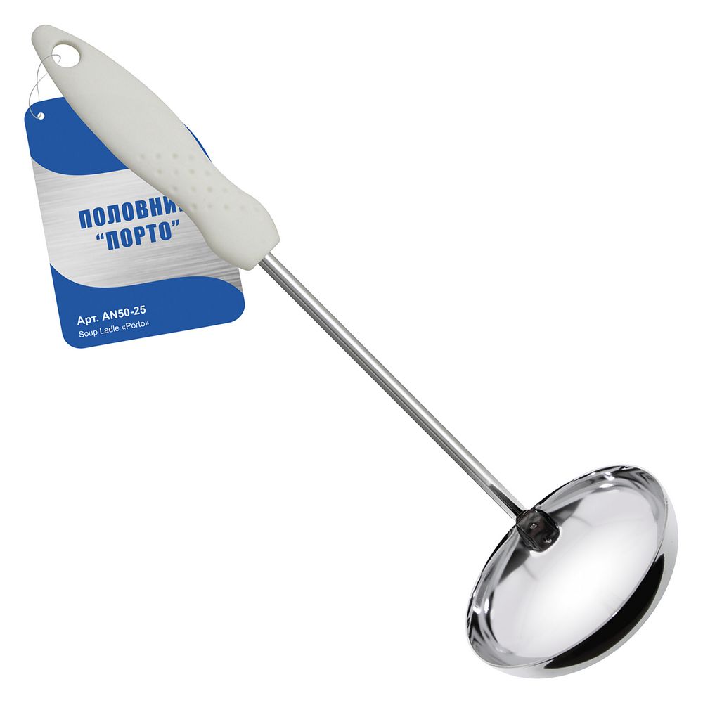 Половник "порто" хром., ручка пласт. (1/6/144) "мультидом" an50-25