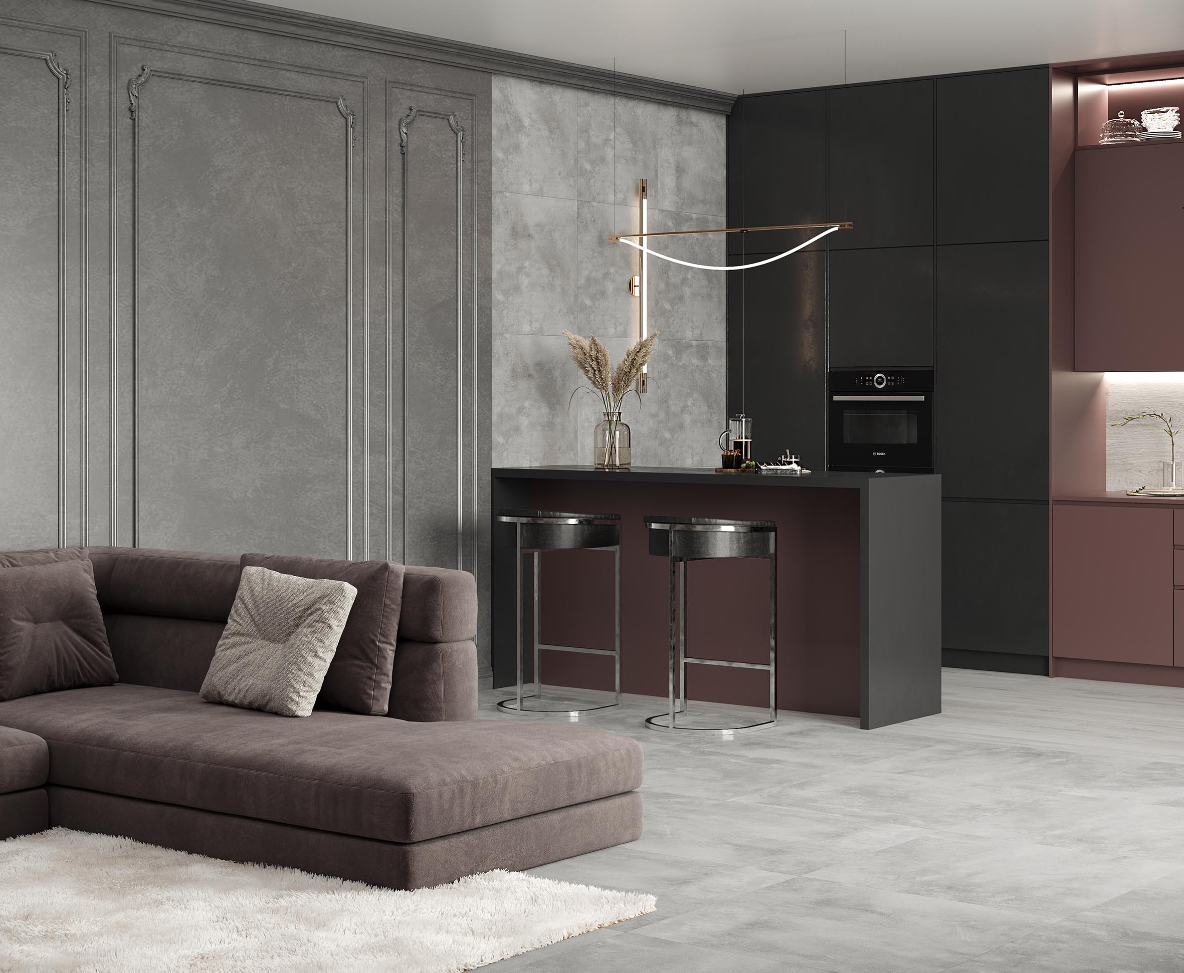 Lugano gris керамогранит лаппатированный 80x80