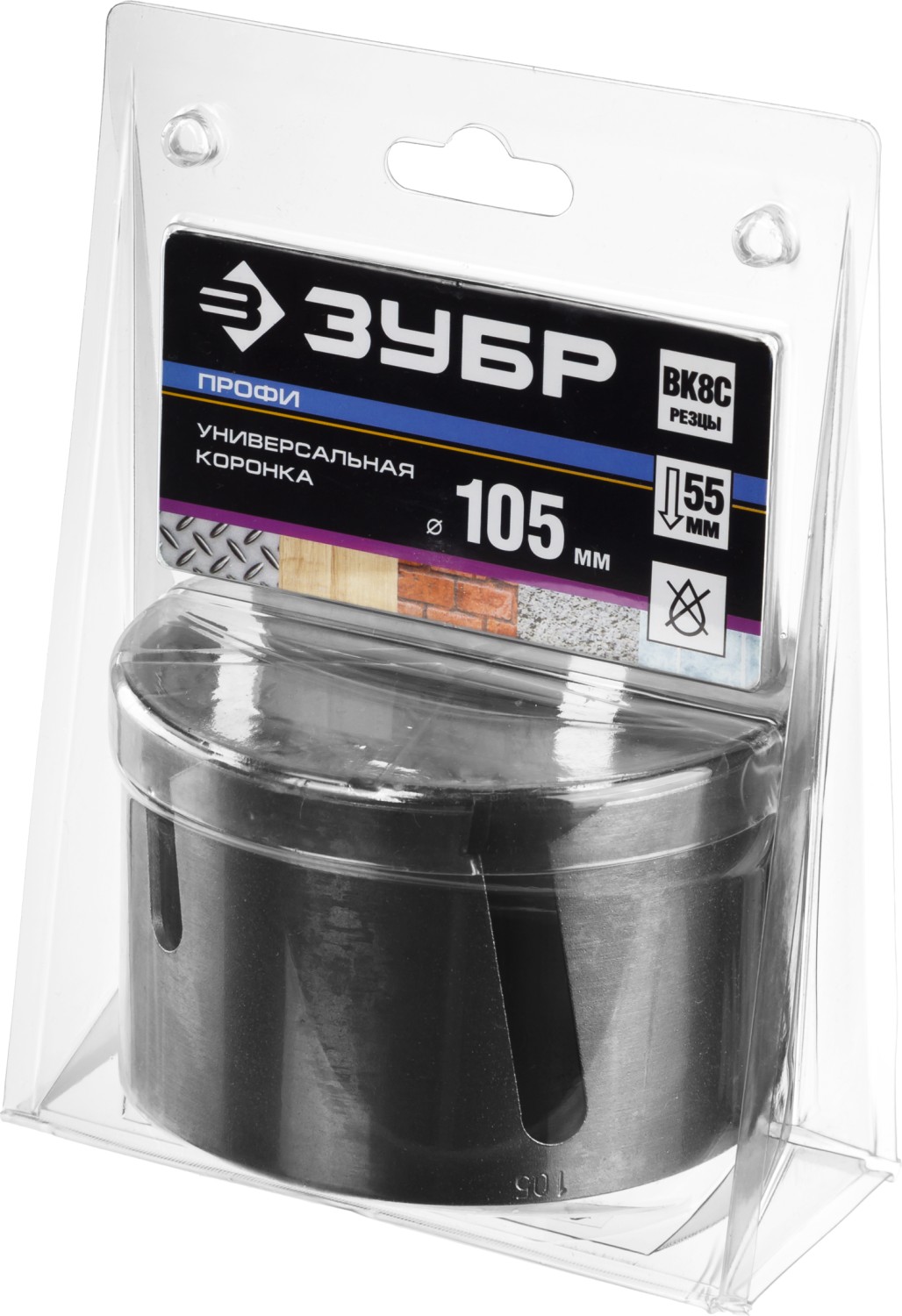 ЗУБР Проуниверсал, 105 мм, коронка с твердосплавными резцами, Профессионал (29514-105)