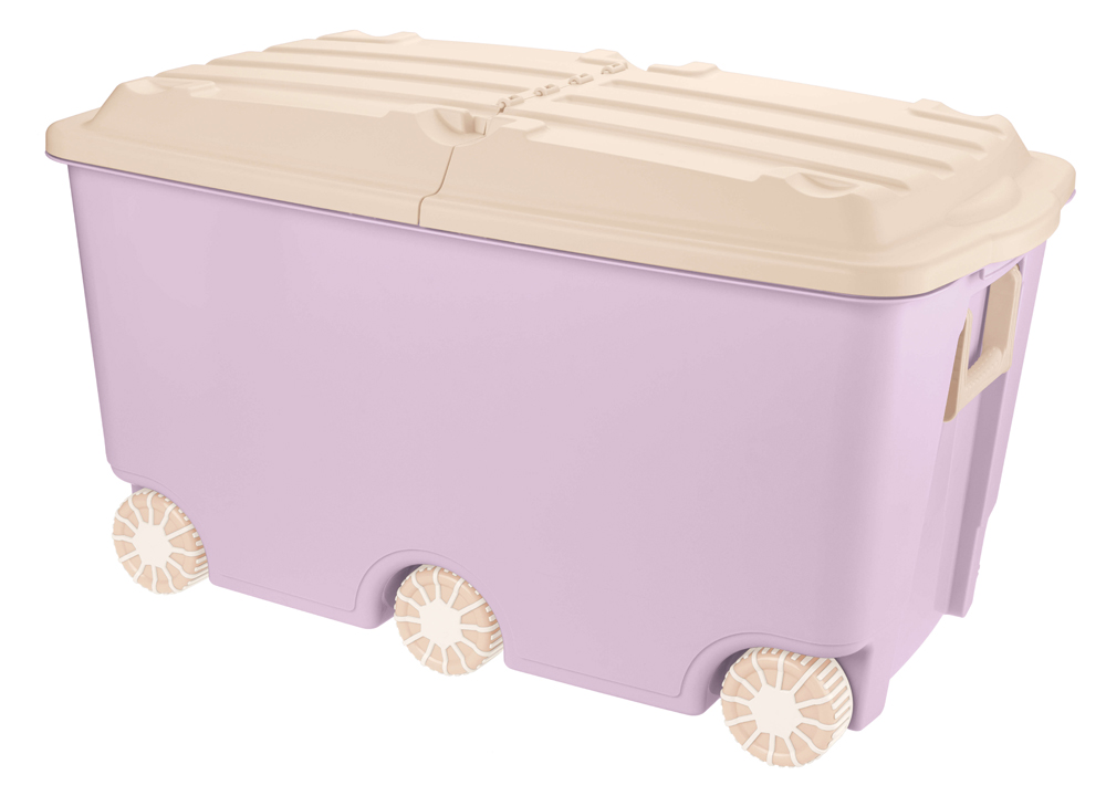Ящик для игрушек на колесах 685*395*385 мм 66,5 л (розовый) (1/3) "бытпласт"