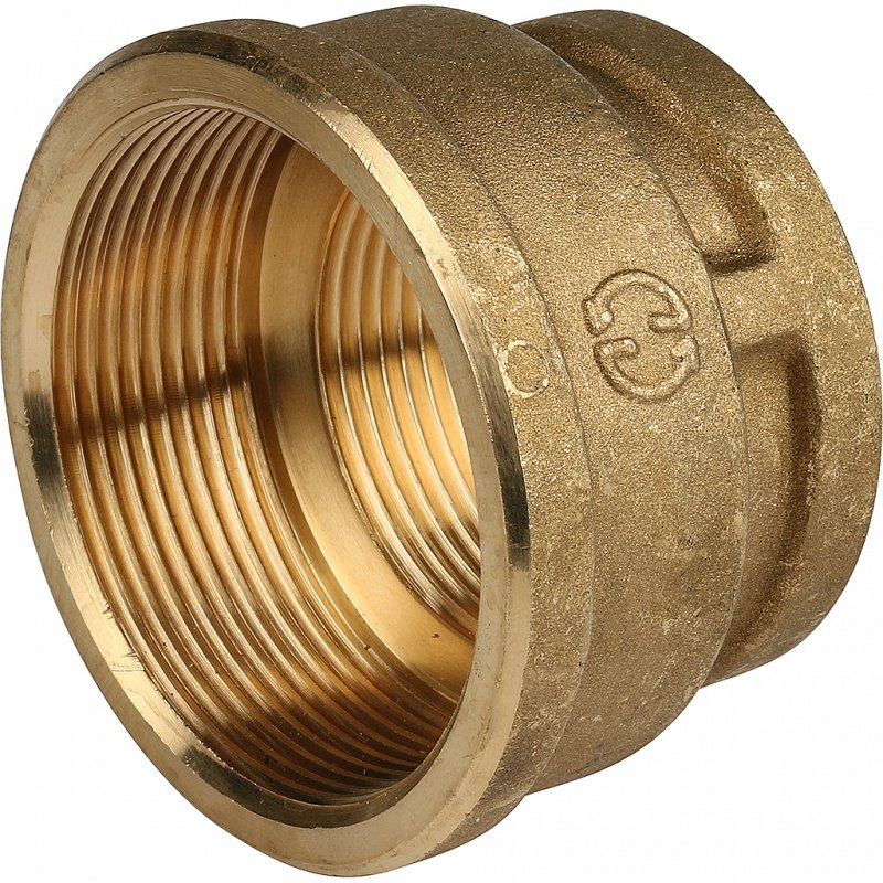 Муфта резьбовая переходная 2" x 1"1/2 ВР латунь STOUT