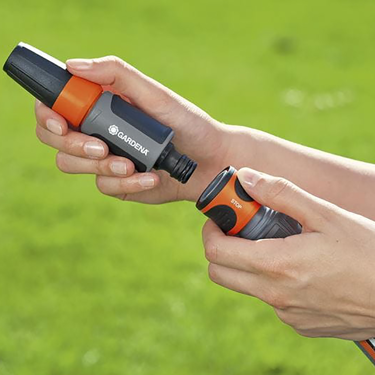 Комплект для полива "stop 'n' spray" (коннектор 1/2", наконечник) (1/10) "gardena" 18288-20.000.00