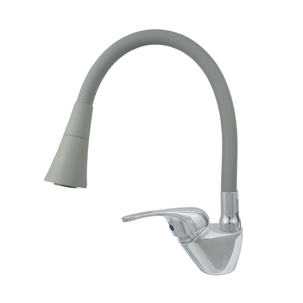 Смеситель для кухни "престиж" цс-см 27/2г d35 м42 bell гибкий силикон. излив (серый) (1/10)