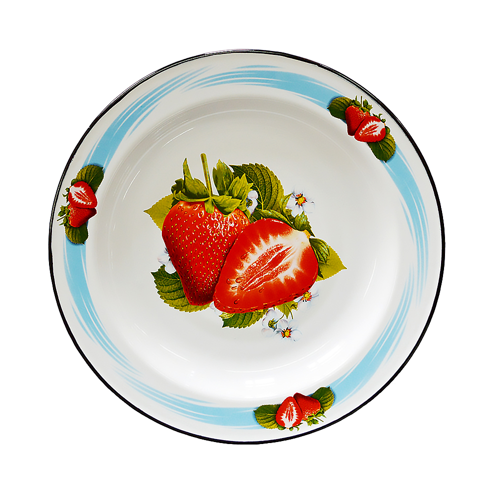 Блюдо эмалиров. 2 л "клубника садовая" (1/10) "стальэмаль"  1с6с/бд