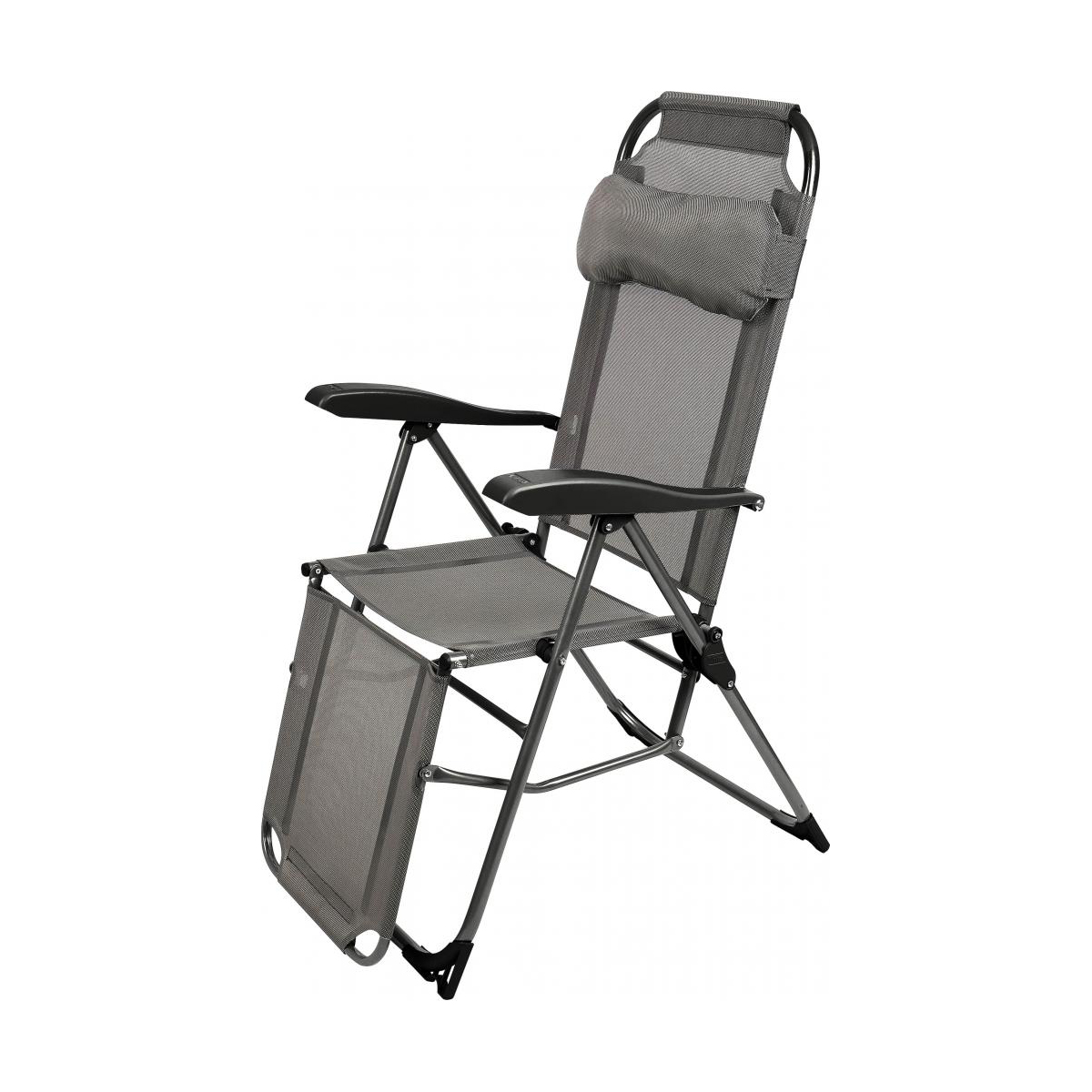 Кресло-шезлонг складное h=47 см с подножкой (графитовый) (1) к3/гр  "ника"
