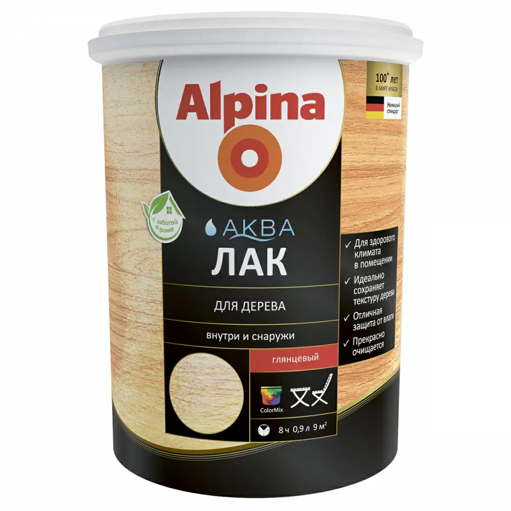 Alpina Aqua / Альпина Аква лак на водной основе для дерева