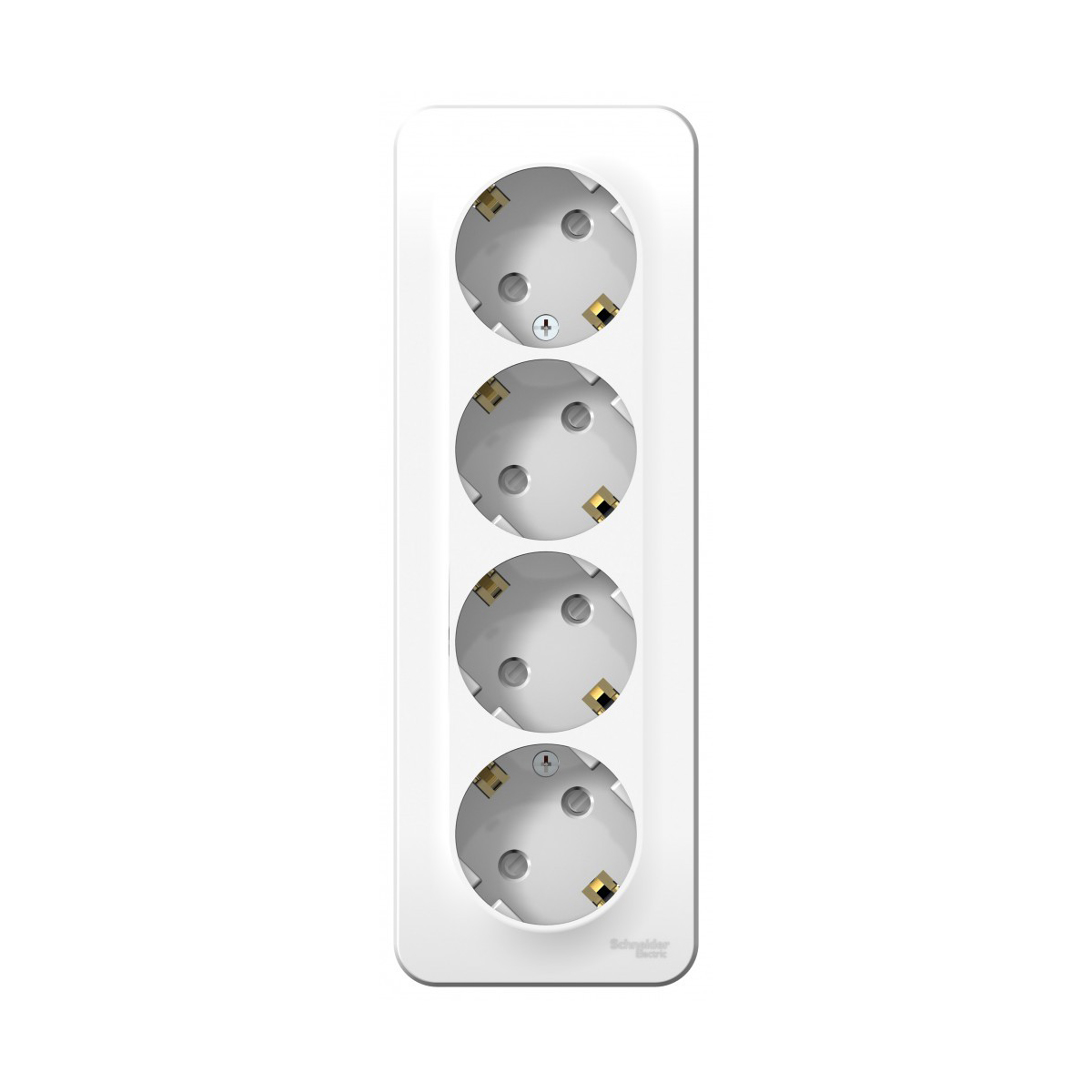 Розетка открыт. уст. "blanca" 4-х местн. с заземл, с шторками 16а, белый (1/4/24) "schneider"