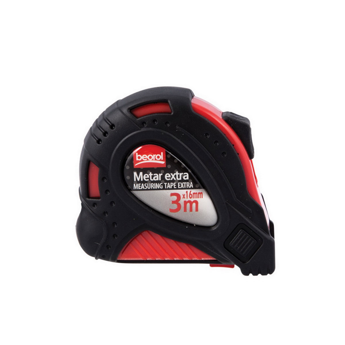 Рулетка с автостопом "extra" 3 м/16 мм обрезин.корпус (1/6/96) "beorol"