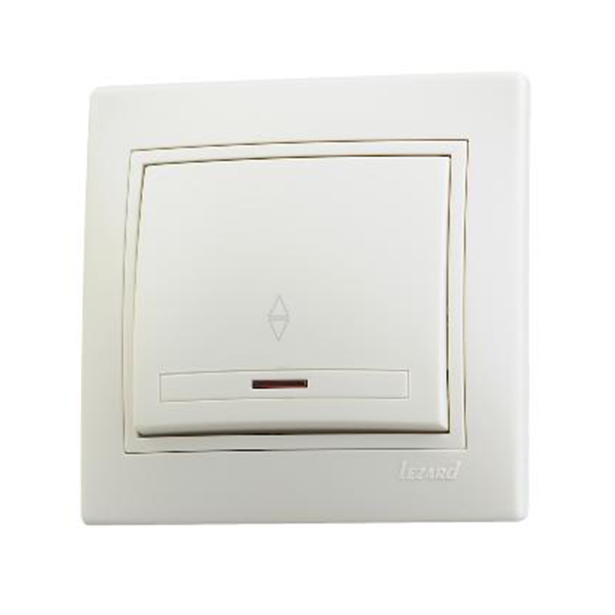 Выключатель "mira" 1 кл. проходной с индикатором, кремовый (1/10/120) "lezard" 701-0303-114