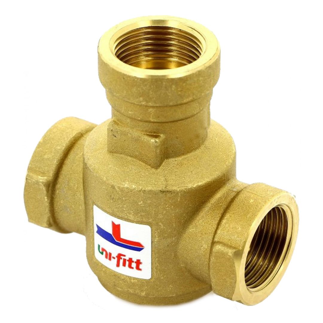Клапан В термостатический 60˚С 1" ВР UNI-FITT для котлов боковое смешение Kvs 9