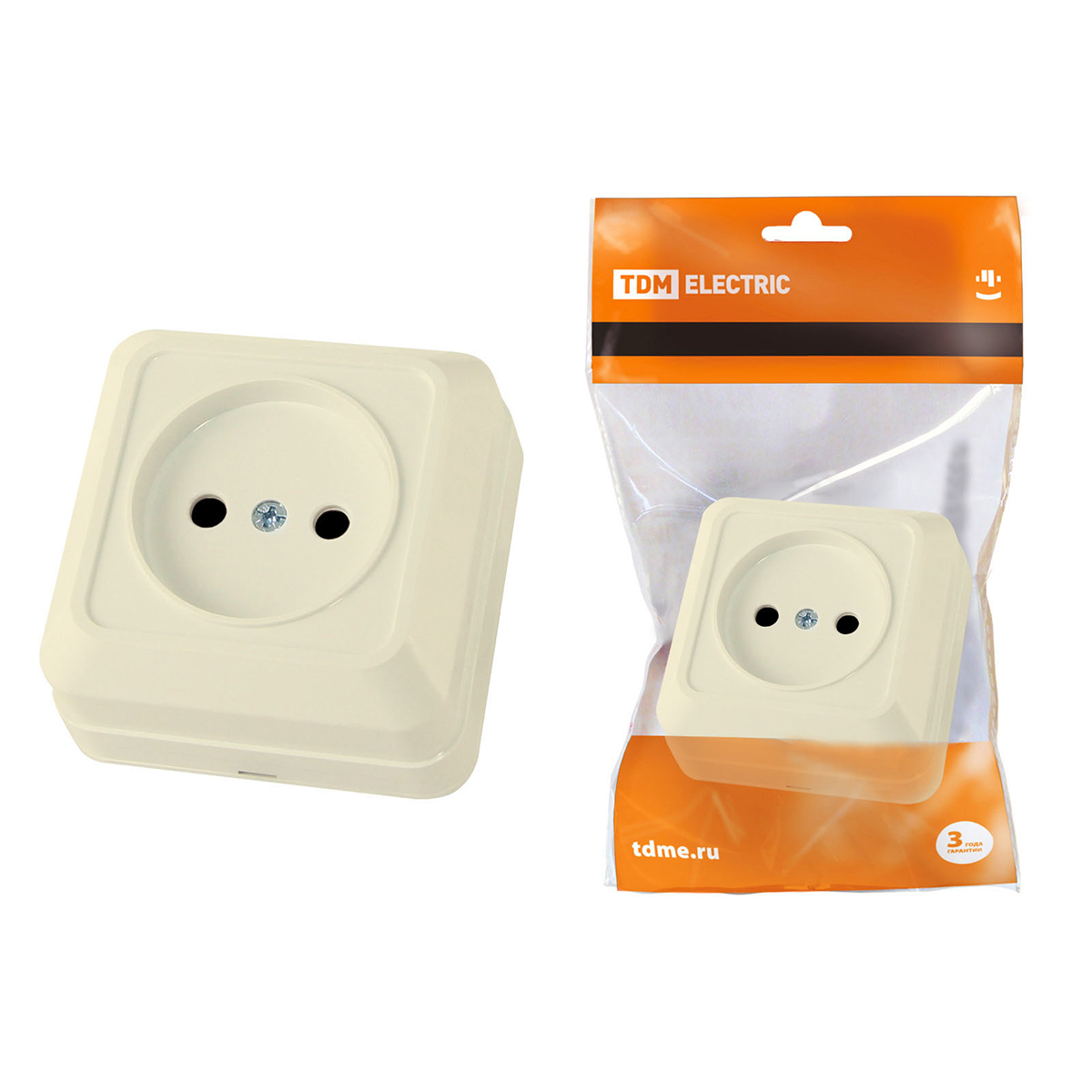 Розетка открыт. уст. 10а 250в ip20 "ладога" слон. кость (1/10/200) tdm sq1801-0014