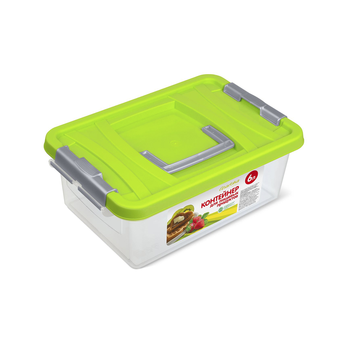 Контейнер для продуктов  6 л (зеленый) (1/10) "мартика" с205п
