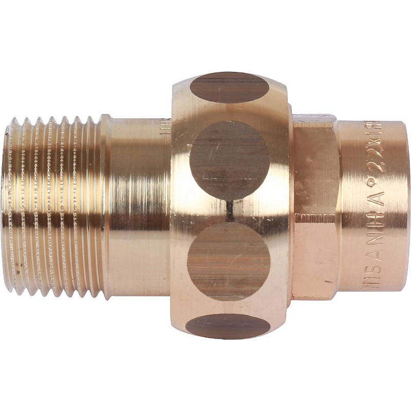 Американка (сгон) 22x1" НР с плоской прокладкой под пайку бронзовая SANHA 14331221