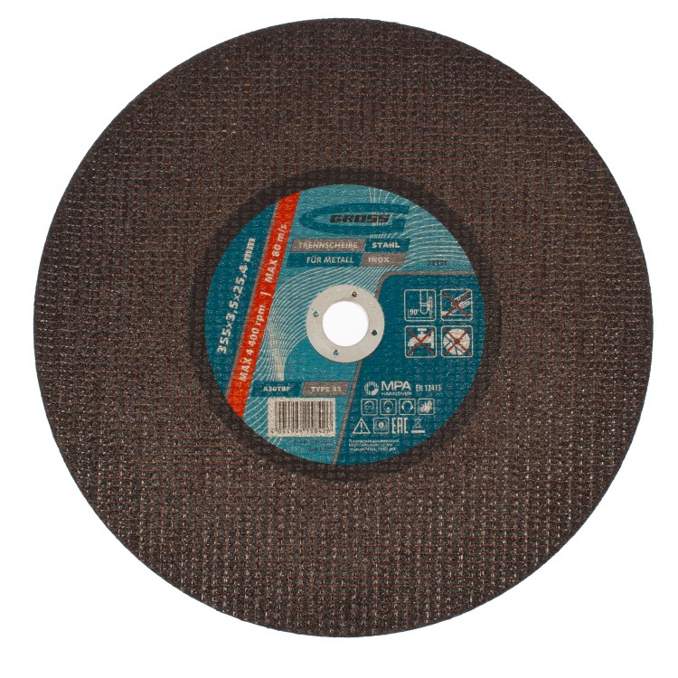 Круг отрезной по металлу, 355 x 3.5 x 25.4 мм Gross (74394)