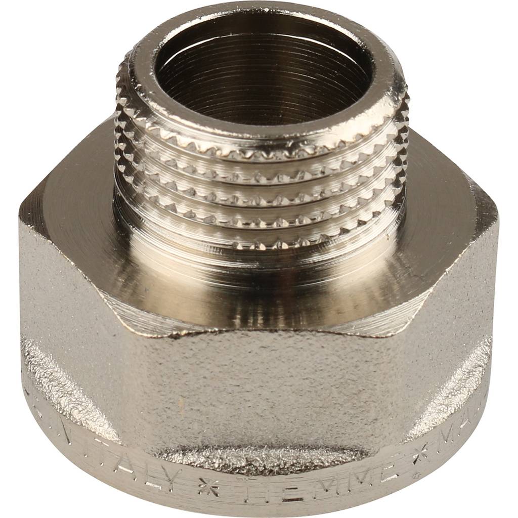 Переходник резьбовой ВН 3/4" x 1/2" никель TIEMME