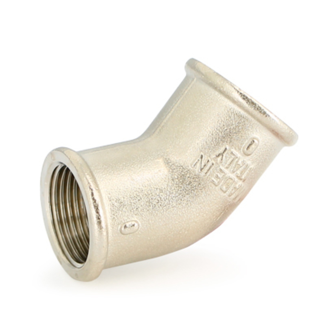 Угол резьбовой 45° (ВР) 1/2" никель UNI-FITT
