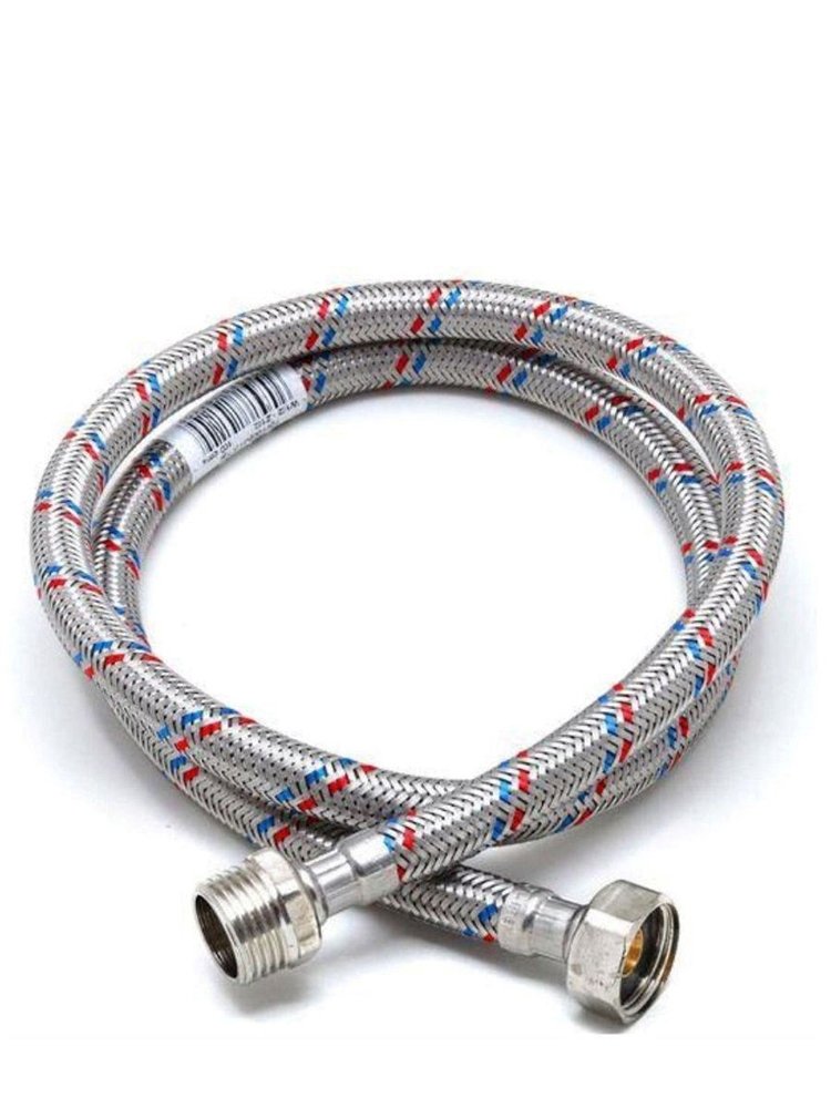 Подводка гибкая для воды (латунь) 120 см гайка-штуцер  (10/50) "аквалайн"