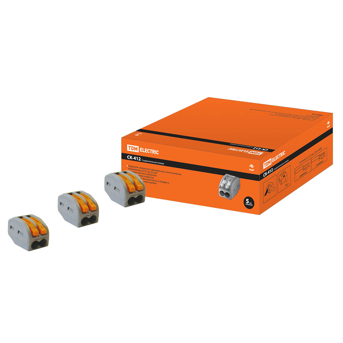 Клемма соединительная ск-412  2,5 мм² (100/4000) tdm sq0527-0001