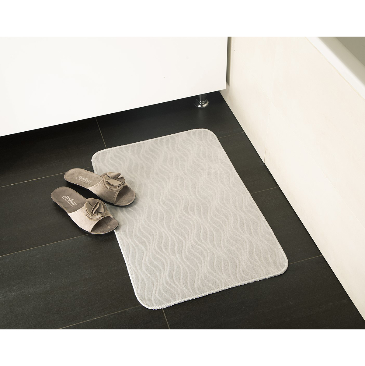 Коврик для ванной "волна" 70*45 см (флис) (1/80) "eg"