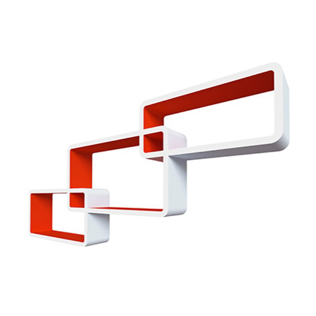 Комплект полок "нью-йорк" 44*24*10 см; 40*20*10 см; 36*16*10 см (белый/оранжевый) "qwerty"