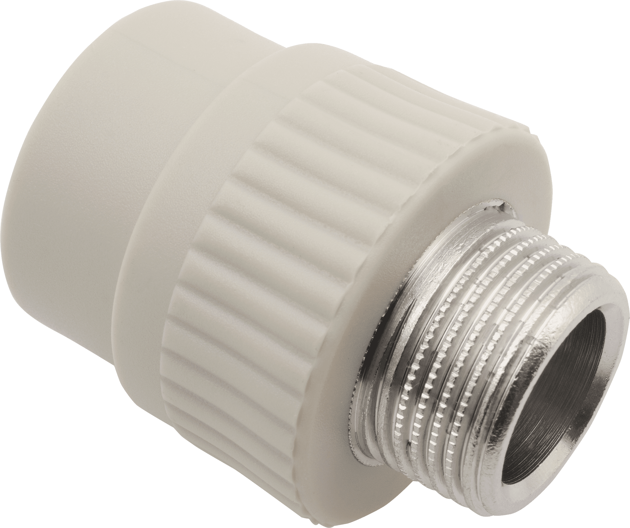 Муфта (переходник) 16 х 1/2" (НР) полипропилен PP-R FV-PLAST серый