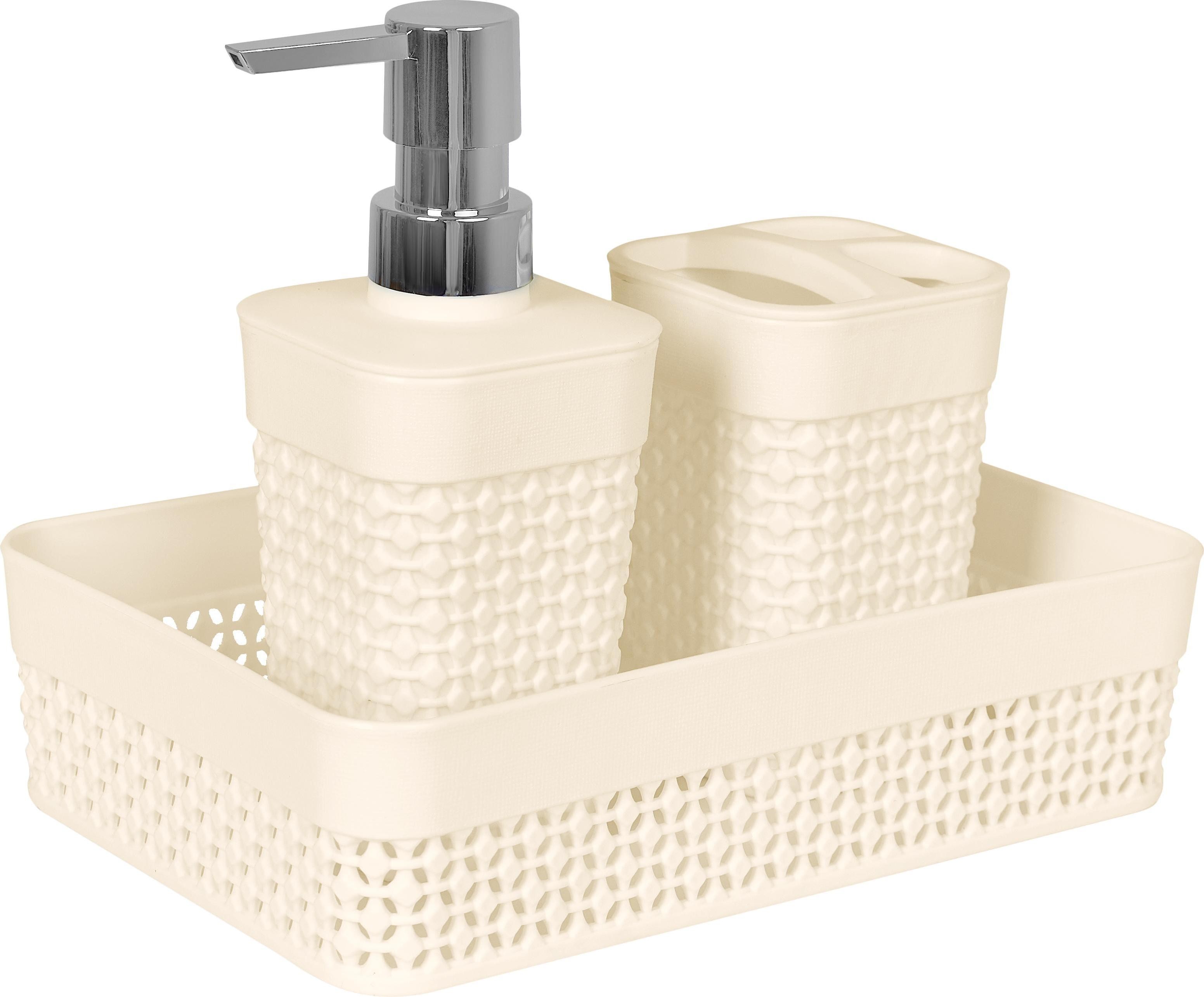 Набор для ванной "oslo mini" 3 предмета (молочный) (1/9) "plast team"  pt1338