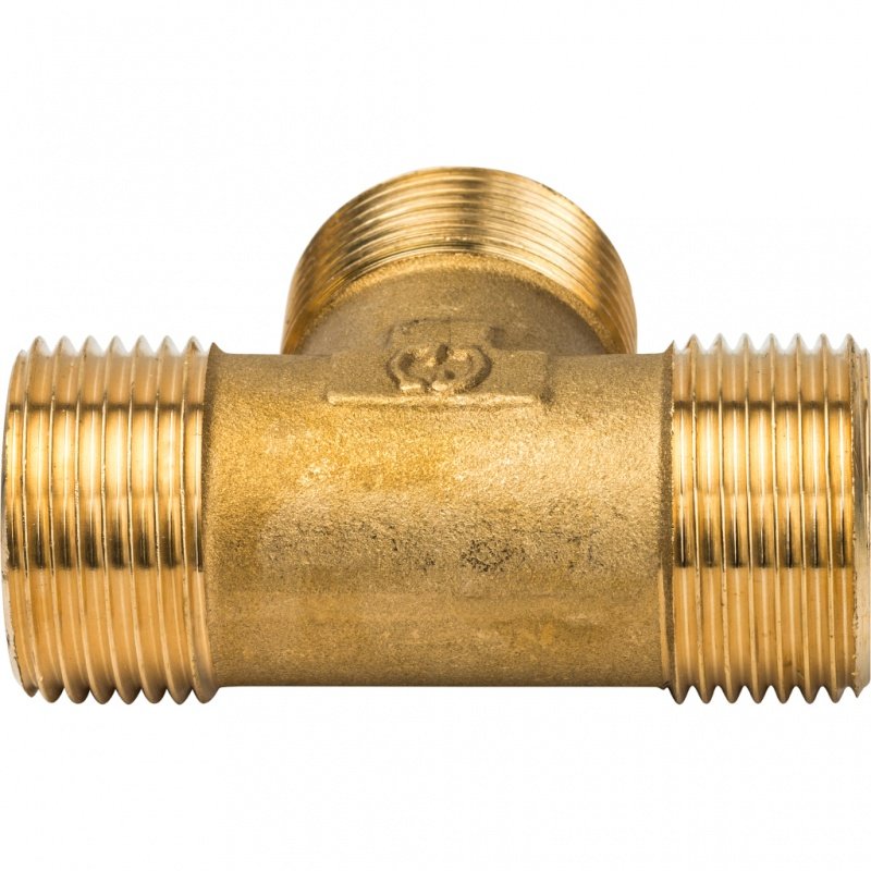 Тройник резьбовой НР 1" латунь STOUT