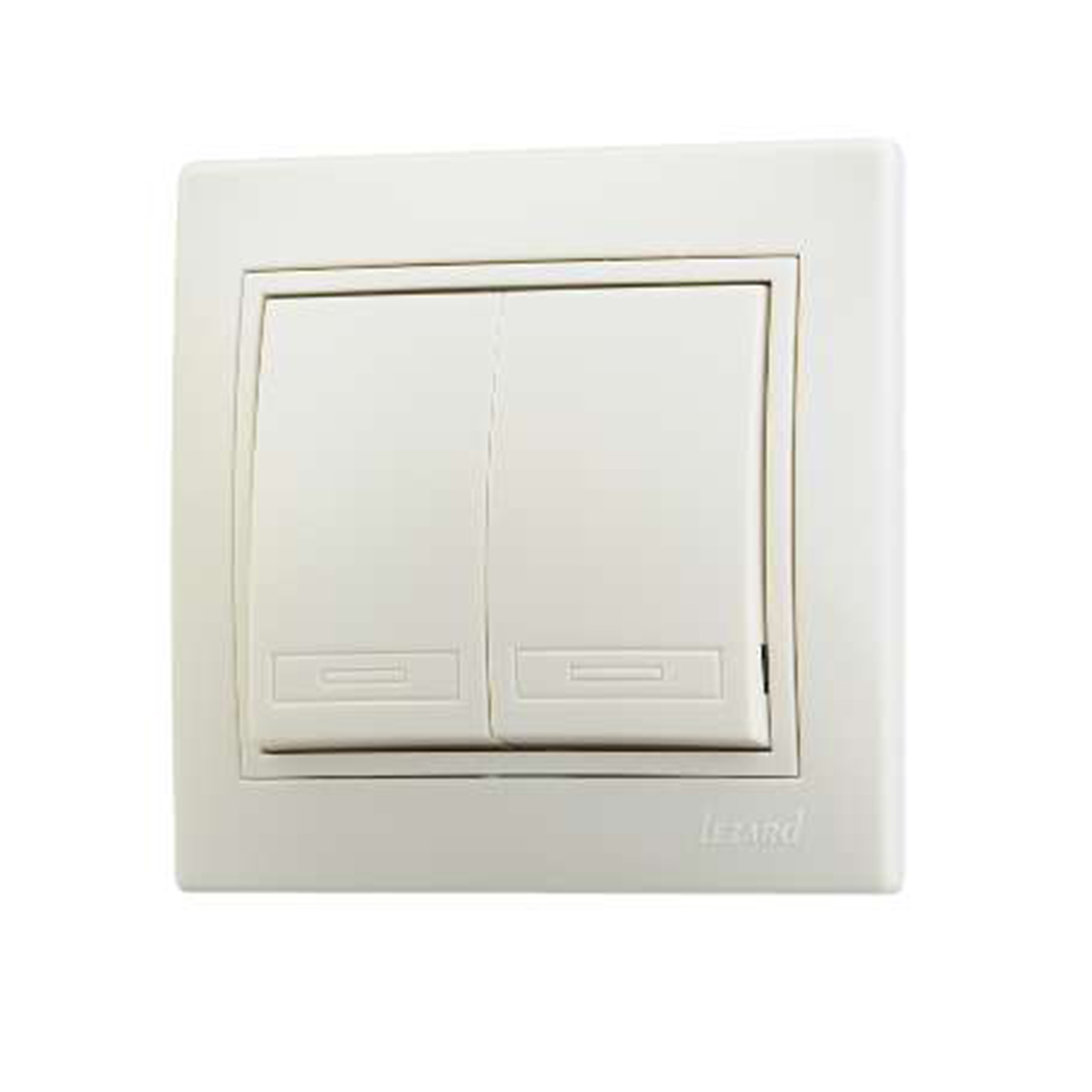 Выключатель "mira" 2-х кл., кремовый (1/10/120) "lezard" 701-0303-101